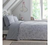Dreams & Drapes Kristen, set copripiumino decorativo, facile da pulire, per letto king size, grigio