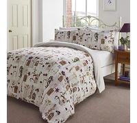 Dreams & Drapes Legno di faggio Copripiumino e 2 federe, 60% Cotone / 40% Poliestere, Multicolore, King Duvet Cover Set
