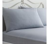 Dreams & Drapes - Lenzuolo con angoli per letto king size (200 x 152 x 28 cm) - 2 federe incluse - Lenzuola grigie e federe con pois bianchi - Biancheria da letto grigia