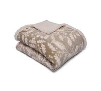 Dreams & Drapes Lodge - Copriletto in pile con gufi del bosco, 150 x 200 cm, colore: salvia