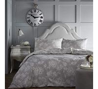 Dreams & Drapes Mansfield Copripiumino e 2 federe, 52% Poliestere, 48% Cotone, Grey, King, W230cm x L220cm (Duvet Cover), W48cm x L76cm (Pillow Case)