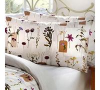 Dreams & Drapes Pressed Flowers-200TC - Set Copripiumino, Policotone, Multicolore, Pair of Additional Pillowcases