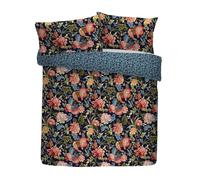 Dreams & Drapes Set copripiumino design Bejewelled in cotone, singolo, 140 x 200 cm, blu navy, 100% cotone, chiusura con bottoni, motivo floreale, 68 TC