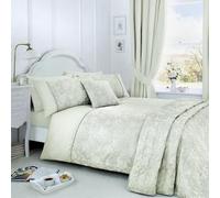 Dreams & Drapes Set copripiumino in tessuto Jasmine, 55% cotone, 45% poliestere, king size 230 x 220 cm, verde, motivo floreale jacquard, 142 fili