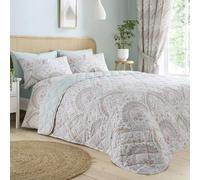 Dreams & Drapes Tende in stile giacobino - verde - larghezza 66 x lunghezza 72 cm (168 x 183 cm) - motivo floreale damascato - include 2 fermatende - stile marocchino boho per camera da letto e