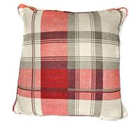 Dreams 'n' Drapes Federa Fusion - Balmoral Check, Ruby, Cushion (Filled): 43 x 43cm