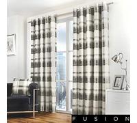 Dreams 'n' Drapes Federa Fusion - Balmoral Check, Slate, Curtains: 46" Width x 54" Drop (117 x 137cm)
