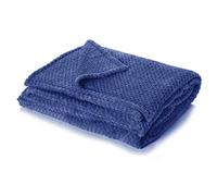 Dreamscene, coperta morbida a nido d'ape a nido d'ape per divano letto, 200 x 240 cm, 100% poliestere, finta pelliccia, blu navy, king size