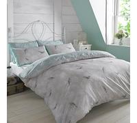 Dreamscene - Luxurious Vintage Birds Set Copripiumino con federa, in poliestere/cotone, azzurro, Doppio