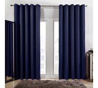 Dreamscene Tende oscuranti con occhielli, set di 2 pannelli termici per finestre con occhielli, colore blu navy, larghezza 117 cm x altezza 183 cm