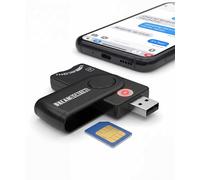 Dreamscreens Lettore di schede SIM USB Multi-Media SD TF MMC con adattatori Micro e Nano SIM e software di editing e recupero testo