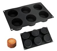 Dreamsolearoy Stampi in Silicone per Dolci, Forma Realistica del Ceppo D'albero, 6 Scomparti, Antiaderente e Riutilizzabile, per Torte, Dessert, Mousse, Cioccolato, Gelatina (Nero)