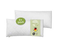 DREAMSTAR Cuscino 40 x 80 cm, set da 2 pezzi, imbottitura originale da 450 g, cuscino medio con chiusura lampo per regolare, lavabile fino a 60 gradi, adatto alle persone allergiche, 40 x 80 cm