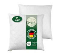 DREAMSTAR Cuscino 80 x 80 cm [set da 2] Premium 1250 g imbottitura cuscino | Cuscino rigido con cerniera per regolare | lavabile fino a 60 gradi | adatto alle persone allergiche | 80 x 80 cm