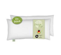DREAMSTAR Eco - Set di 2 Cuscini con imbottitura in fibra ecologica, lavabile a 40 gradi, adatto alle persone allergiche, 100% microfibra, certificato Öko-Tex | 40 x 80 cm