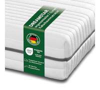 DREAMSTAR Materasso in schiuma fredda Vital, argento, XXL, 24 cm di altezza, materasso ergonomico a 7 zone, 160 x 200 cm, H2, ipoallergenico e antibatterico, rivestimento rimovibile e lavabile