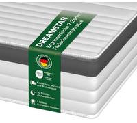 DREAMSTAR Oeko-TEX®, materasso a molle insacchettate, 140 x 200 cm, H3, materasso ergonomico a 7 zone, altezza 21 cm, ipoallergenico e antibatterico, doppio rivestimento lavabile, 21 cm, 140 x 200 cm