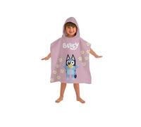 dreamtex Bluey - Asciugamano a poncho con cappuccio, per bambine, colore: rosa, blu, da spiaggia, da bagno, da spiaggia, asciugamano morbido e assorbente con cappuccio, dimensioni: 50 x 115 cm