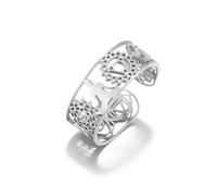 Dreamtimes Anello dei 7 chakra da donna in acciaio inossidabile con spirale aperta, per l'equilibrio energetico, con misura regolabile, gioiello spirituale per lo yoga (Argento)