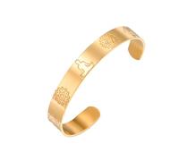 Dreamtimes Bracciale dei 7 chakra per donne e uomini Bracciale aperto regolabile in acciaio inossidabile Regalo di gioielli spirituali per lo yoga, la meditazione e l'energia zen (Oro)