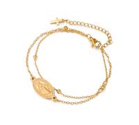 Dreamtimes Bracciale della Vergine Maria Bracciali a croce con rosario Battesimo religioso Delicati bracciali della Vergine di Guadalupe Gioielli cattolici Regali per lei (Stile 4-O)