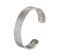 Dreamtimes Bracciale Viking Celtic Knot Cuff Rigido per Donna e Uomo - Albero della Vita in Acciaio Inossidabile e Argento