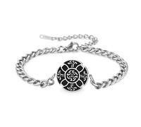 Dreamtimes Braccialetto con stella di David, per uomo e donna, in acciaio inox, con testa di lupo, amuleto norreno, braccialetto pagano, nodo celtico, albero della vita, protezione antica vichinga