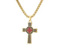 Dreamtimes Cavalieri Templari Croce Collana per donne uomini in acciaio inox Vintage Crociato Cavaliere Santo Collana Dainty Gioielli Religiosi (Argento)