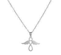 Dreamtimes Collana con ciondolo angelo per donne e ragazze Christian Amuleto con catena al collo gioielli in acciaio inossidabile per bambini San Valentino Regali per la festa della mamma