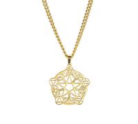 Dreamtimes Collana con pentagramma con albero della vita Collana con pendente con pentagramma in acciaio inossidabile Pentacolo Wicca Pagan Jewelry for Men Women