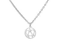Dreamtimes Collana da calcio per uomini donne Collana con ciondolo a forma di palla sportiva Collana da calcio Collezione di gioielli per tifosi sportivi Regalo per gli amici atleti (Argento-Piccolo)