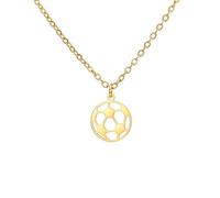 Dreamtimes Collana da calcio per uomini donne Collana con ciondolo a forma di palla sportiva Collana da calcio Collezione di gioielli per tifosi sportivi Regalo per gli amici atleti (Oro-Piccolo)