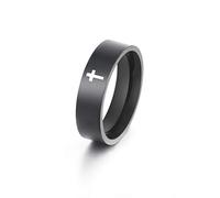 Dreamtimes Cross Ring Anello in acciaio inossidabile Christian Jesus Christ Lord Cross Ring Preghiera per gioielli per uomo Donna Colore argento
