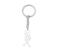 Dreamtimes divertente Smiley Face Figurina linguaggio dei segni portachiavi dito carino tendenza borsa auto chiave ciondolo coppia regalo portachiavi (Argento-2)