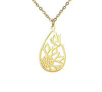 Dreamtimes Farfalla Collana Ciondolo Margherita Collana Boho Bohemian Girasole per le donne Collana animali Gioielli Festa della Mamma (Girasole-Oro)