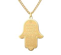 Dreamtimes Hamsa Collana con occhio maligno Hamsa a mano Stella di Davide Collana con ciondolo di protezione (Gold)