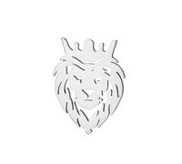 Dreamtimes Leone con corona re spille per gli uomini Punk animale in acciaio inox spille spilla Cravatta uomo fibbia gioielli di moda gotico Punk Rock spille uomo (Argento)