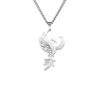 Dreamtimes Phoenix Collane per donne uomini Collana con ciondolo animale geometrico Collana con ciondolo animale naturale Collana con ciondolo uccello Ciondolo Charm Gioielli Regalo (argento)