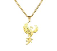 Dreamtimes Phoenix Collane per donne uomini Collana con ciondolo animale geometrico Collana con ciondolo animale naturale Collana con ciondolo uccello Ciondolo Charm Gioielli Regalo (Oro)