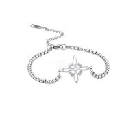 Dreamtimes Strega Nodo Bracciale Charm Bracciale Strega Colore Argento per Donne Bracciale Nodo Celtico Nodo Streghe Protezione Amuleto Bracciale Triquetra Gioielli Wiccan Bracciale Satanico (SILVER)