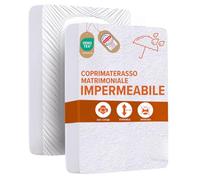 Dreamway - Coprimaterasso Matrimoniale Impermeabile 180 x 200 x 30 cm, Morbido, Certificato OEKO-TEX, Proteggi Materasso, Traspirante, Lavabile a 60°C, Stile Montato Tutto Intorno Elastico