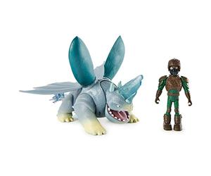 Dreamworks Dragons "I 9 mondi" - Set Adventure con drago e statuetta, motivo: D'Angelo e Plowhorn, per bambini dai 4 anni in su