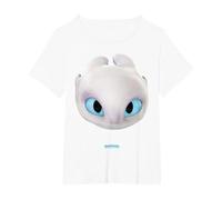 DreamWorks Dragons Light Fury Big Face Costume 3D Maglietta, Donna Plus-Size, Bianco, 2X