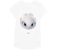 DreamWorks Dragons Light Fury Big Face Costume 3D Maglietta, Ragazze, Bianco, M