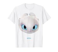DreamWorks Dragons Light Fury Big Face Costume 3D Maglietta, Uomo, Bianco, 3XL