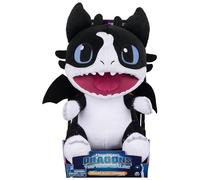 Dreamworks Dragons Thunder Plush with Plasma Blast Feature, 11" Animal Stuffed Animal, The Nine Realms, Kids Toys for Ages 4 And Up