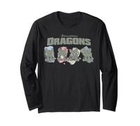 DreamWorks Dragons Toothless Expression Paint Strokes Maglia a Manica