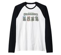 DreamWorks Dragons Toothless Expression Paint Strokes Maglia con Maniche Raglan