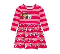 DREAMWORKS GABBY'S DOLLHOUSE Vestito | Abiti da Ragazza a Maniche Lunghe | Abito Gabby Cat per Bambini | età da 3 a 10 Anni | Rosa | 9-10 Anni