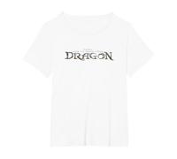 DreamWorks How To Train Your Dragon Movie Logo Maglietta, Donna Plus-Size, Bianco, 5X